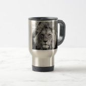 Mug De Voyage Lion noir blanc (Devant droit)
