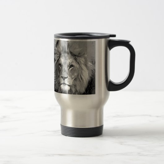 Mug De Voyage Lion noir blanc (Droit)