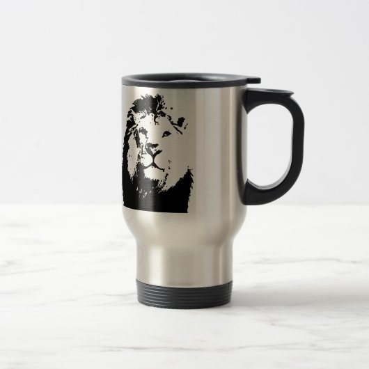 Mug De Voyage Lion noir et blanc (Droit)