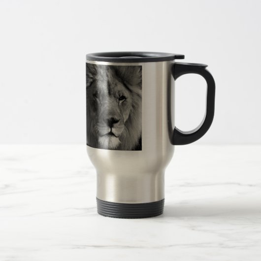 Mug De Voyage Lion noir et blanc (Droit)