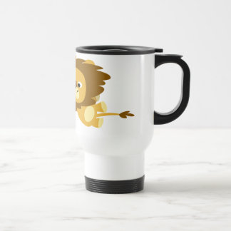 Mug De Voyage Lions caricaturaux mignons dans un banc de navette