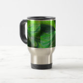 Mug De Voyage Liquide Abstrait de feuilles vertes (Devant gauche)