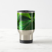 Mug De Voyage Liquide Abstrait de feuilles vertes (Centre)