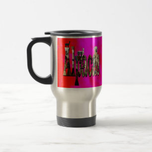 Mug De Voyage Logo d'alpaca rouge et rose