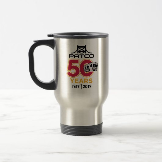 Mug De Voyage Logo du 50e anniversaire de PATCO 15e once (Gauche)