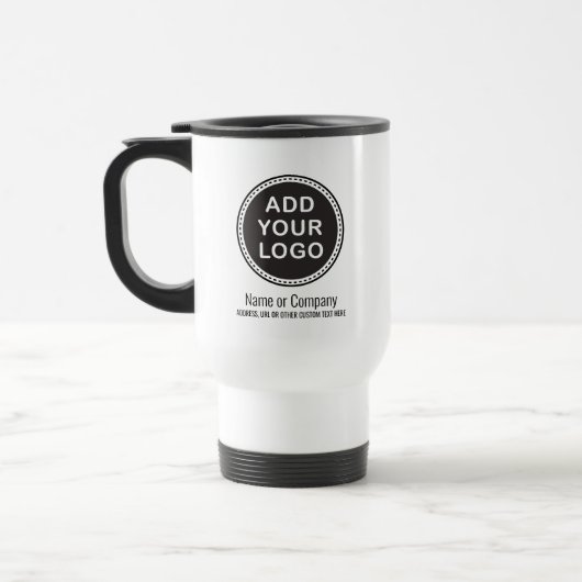 Mug De Voyage Logo fait sur commande et texte d'affaires (Gauche)