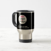 Mug De Voyage Logo personnalisé professionnel tendance noir (Devant gauche)