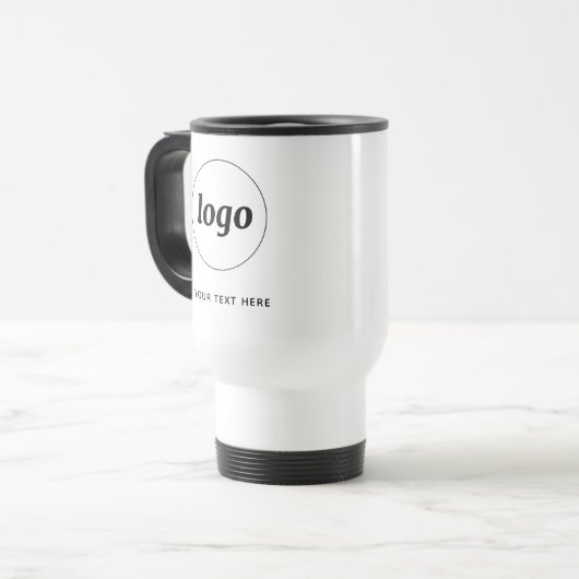 Mug De Voyage Logo simple et commerce de texte (Devant gauche)