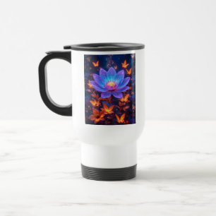 Mug De Voyage Lotus bleu clair et violet