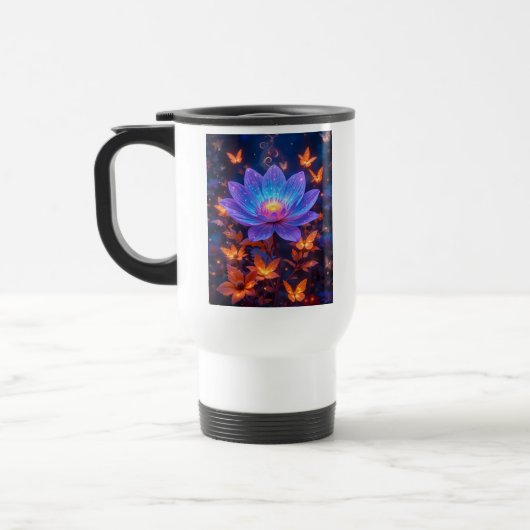 Mug De Voyage Lotus bleu clair et violet (Gauche)