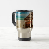 Mug De Voyage Lounge on beach throw pillow (Devant gauche)