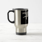 Mug De Voyage Loup de Knotwork, blanc sur le noir (Gauche)