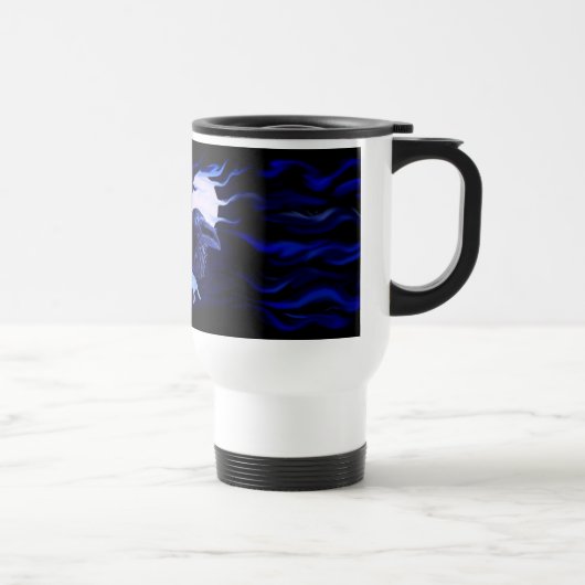 Mug De Voyage Loup et corbeau avec pleine lune (Droite)