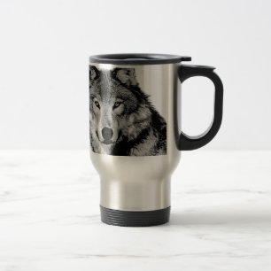 Mug De Voyage Loup noir et blanc
