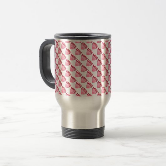 Mug De Voyage Love Heart Motif (Devant gauche)