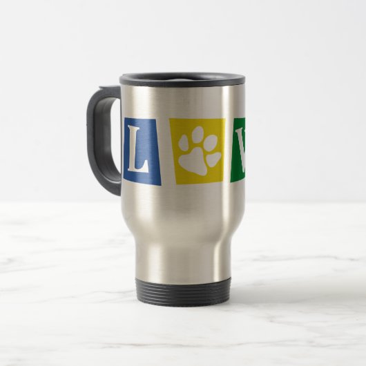 Mug De Voyage Love Paw Retro (Devant gauche)