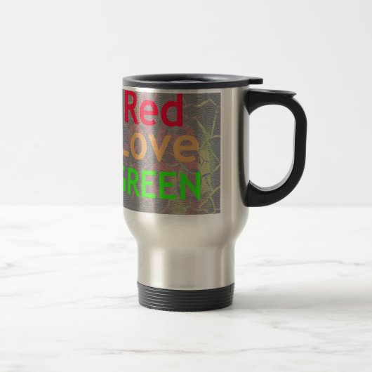MUG DE VOYAGE LOVE RED GOLDEN VERT (Droit)