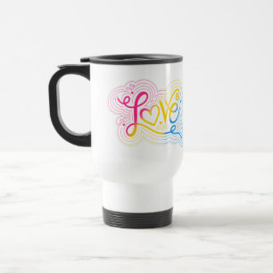Mug De Voyage Love Swirl Doodle pan drapeau de la fierté