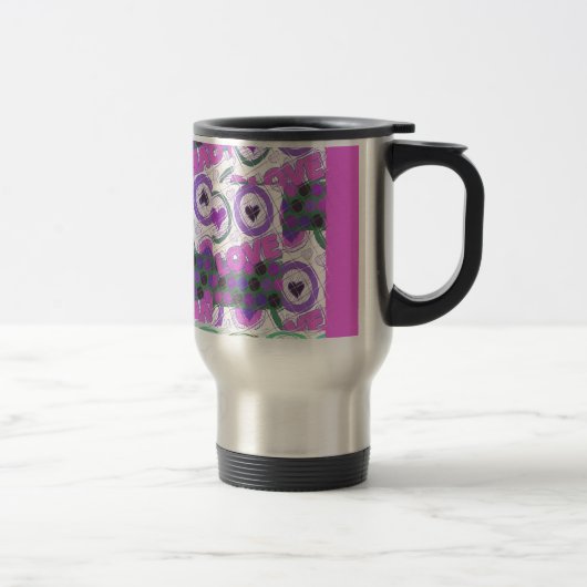 Mug De Voyage Lovely Love Heart Motif Art Imprimer (Droit)