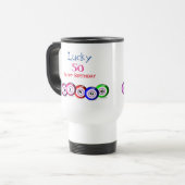 Mug De Voyage Lucky Nombre Bingo Thème Anniversaire Design (Devant gauche)