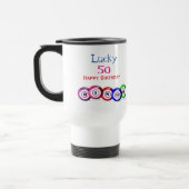 Mug De Voyage Lucky Nombre Bingo Thème Anniversaire Design (Gauche)