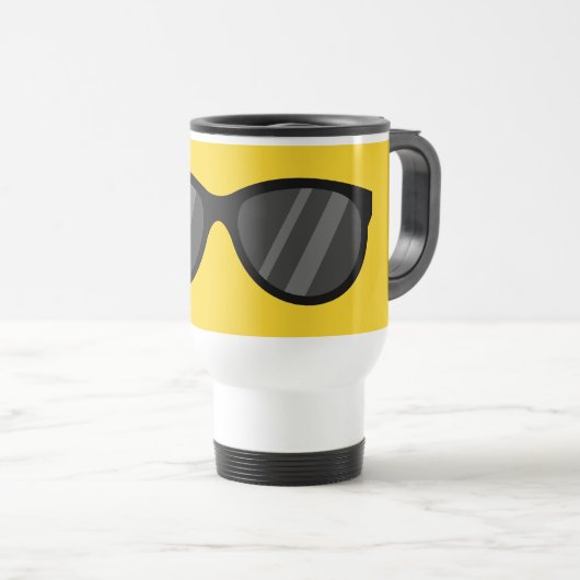 Mug De Voyage Lunettes de soleil de dessin cool (Devant droit)