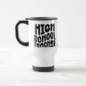 Mug De Voyage Lycée Enseignant noir texte personnalisé (Gauche)
