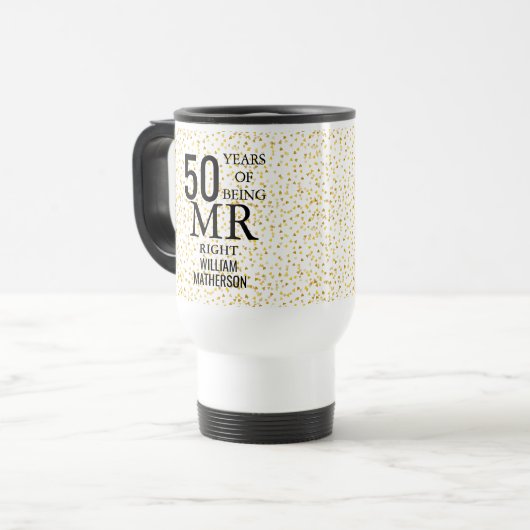 Mug De Voyage M. Right Fun Golden 50th Anniversary (Devant gauche)