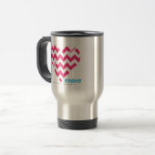 Mug De Voyage Magenta 3 de zigzag (Devant gauche)