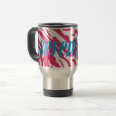 Mug De Voyage Magenta de zèbre (Devant gauche)