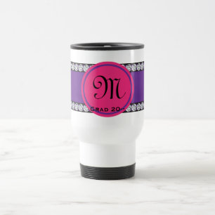 Mug De Voyage Magenta Monogramme Diplôme en diamant