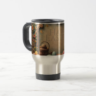 Mug De Voyage Magie de Pâques vintage avec ornements floraux fes