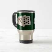 Mug De Voyage Mains de poker - Deux paires - As, King (Devant gauche)
