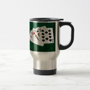 Mug De Voyage Mains de poker - Deux paires - As, King