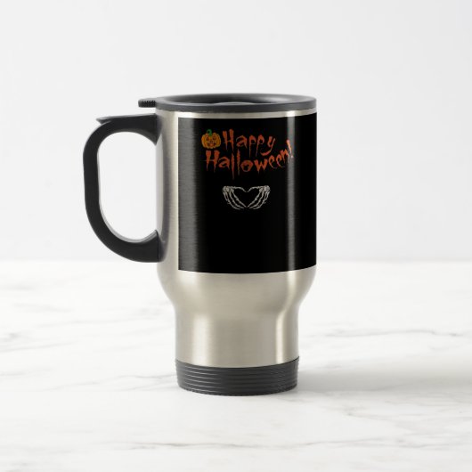 Mug De Voyage Mains éffrayantes de squelette. Joyeux Halloween. (Gauche)