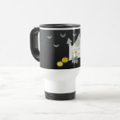 Mug De Voyage Maison d'Halloween, Chats noirs, Chats, Chauves-so (Devant gauche)