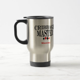 Mug De Voyage Maître de Cribbage personnalisé avec votre nom
