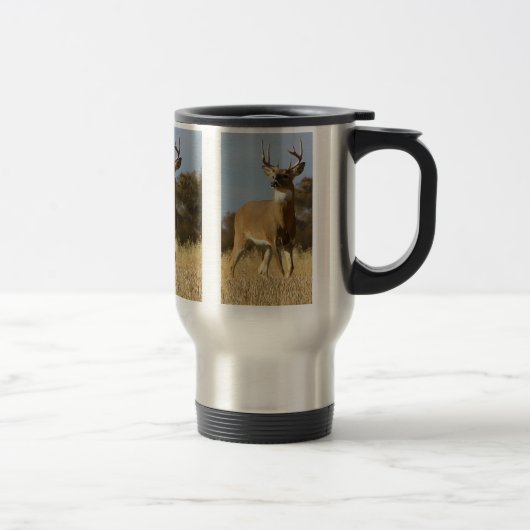 Mug De Voyage Mâle de Whitetail d'automne (Droit)