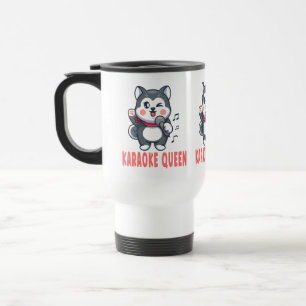 Mug De Voyage Maman Chien Husky Sibérien Amoureuse de Musique Ka