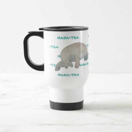 Mug De Voyage Mana-tea drôle Pun Manatee (Gauche)
