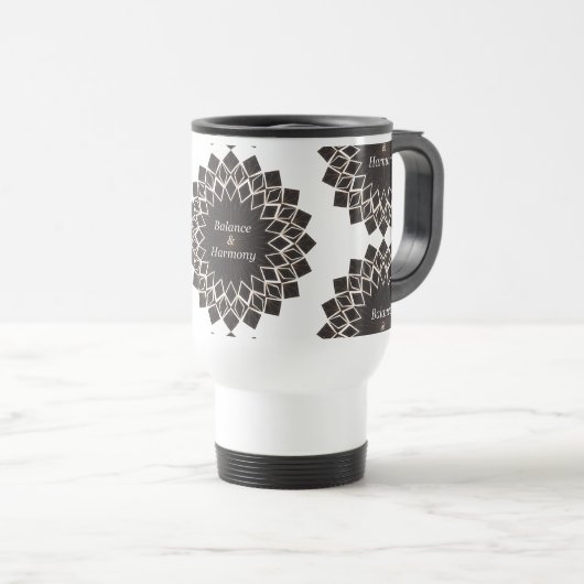 Mug De Voyage mandala d'équilibre et d'harmonie (Devant droit)