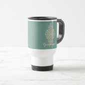 Mug De Voyage Mandala Ornementale Rétro Sage & Sable customisé (Devant droit)