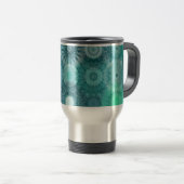 Mug De Voyage Mandalas Bleus Motif Orné Abstrait (Devant droit)