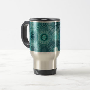 Mug De Voyage Mandalas Bleus Motif Orné Abstrait