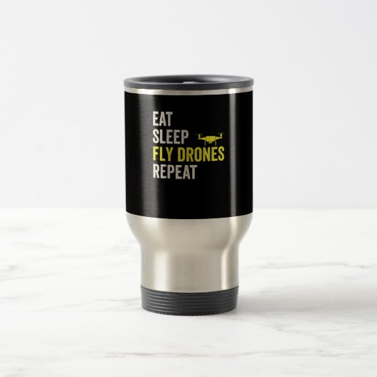 Mug De Voyage Mangez des drones de drones de sommeil Répéter dro (Centre)