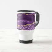 Mug De Voyage Marbre Parties scintillant or violet Nom personnal (Devant droit)