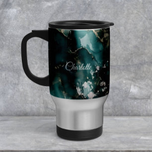 Mug De Voyage Marbre personnalisé de luxe avec nom personnalisé