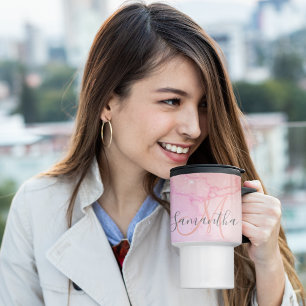 Mug De Voyage Marbre rose moderne et Parties scintillant étincel