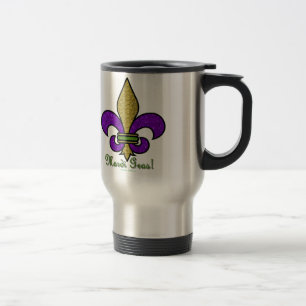 Mug De Voyage Mardi Gras Coloré Fleur De Lis