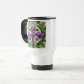Mug De Voyage Mardi Gras Vitrail Fleur de lis (Devant gauche)